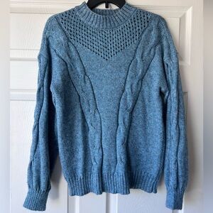 LC Lauren Conrad Blue Cable Knit Sweater